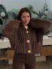 Women's European/American Style Thick Knit Pocket Button Cardigan Sweater, Autumn/Winter.