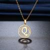 316L Stainless Steel 26 Letters A-Z Necklace NEW Crystal Rhinestone Necklaces for Women Wedding Valentine's Day Gifts