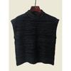Half Turtleneck Black Gold and Silver Silk Sleeveless Vest Fall and Winter Bandage Dress Elegant Cool Handsome Knitted Women's Sweater Vest