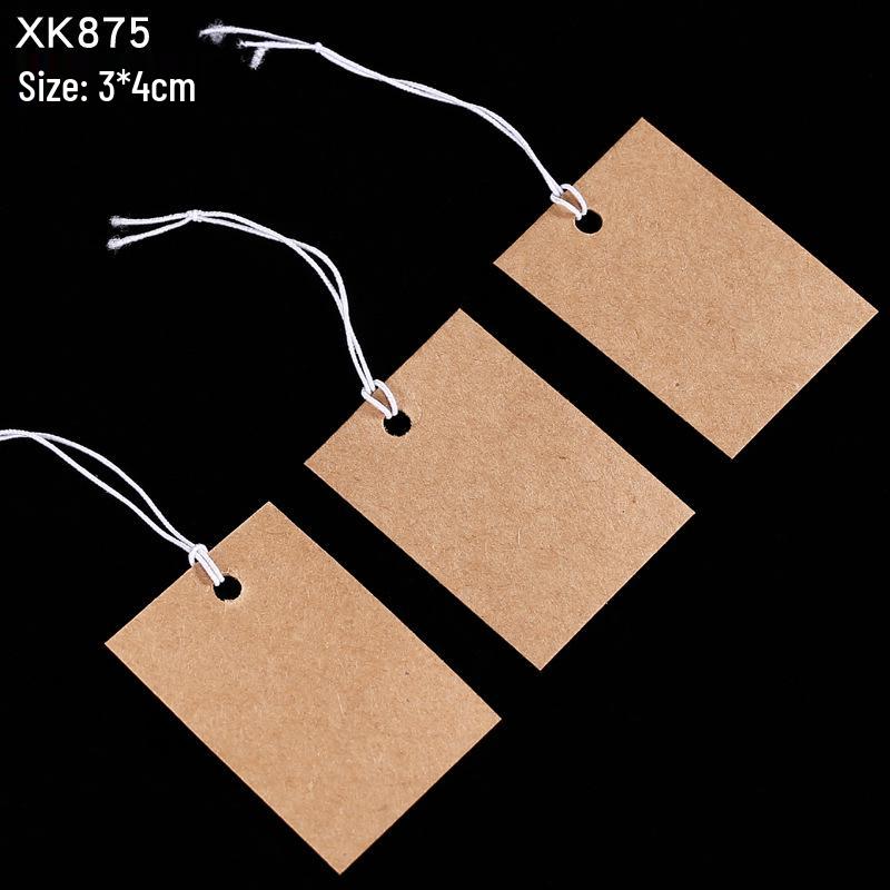 Kraft Hanging Price Tags with Elastic Cord - 100 Pieces for DIY Jewelry Ornaments