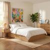 Commode AMANA effet chêne et cannage rotin 6 tiroirs - Bois