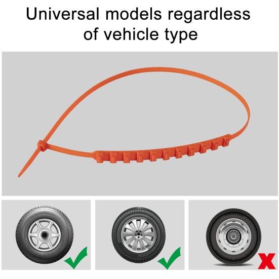 10Pcs Universal Anti-Skid Snow Tire Chains Easy Install Reusable Anti Snow Chains Ice-Breaking Traction Cables