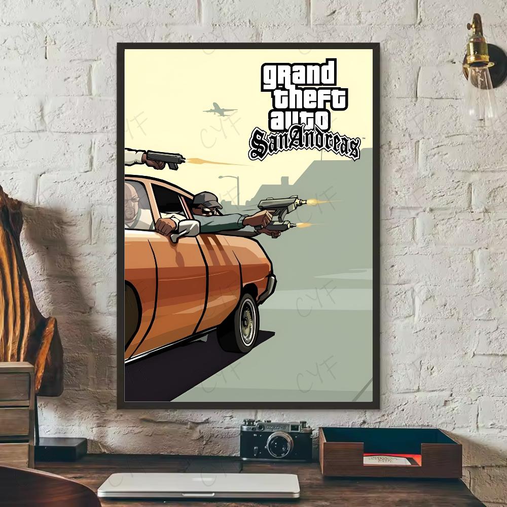 Poster modern joc video G-Grand Theft Auto GTA5 artă HD lipicios de perete impermeabil casă living dormitor bar decorațiune estetică