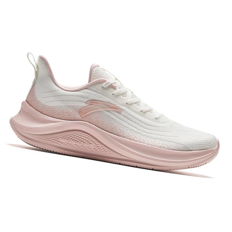 New Anta Anti Slip Wear Resistant Low Top Casual Running Shoes Women's Ivory White With Glow Pink 922335571-4