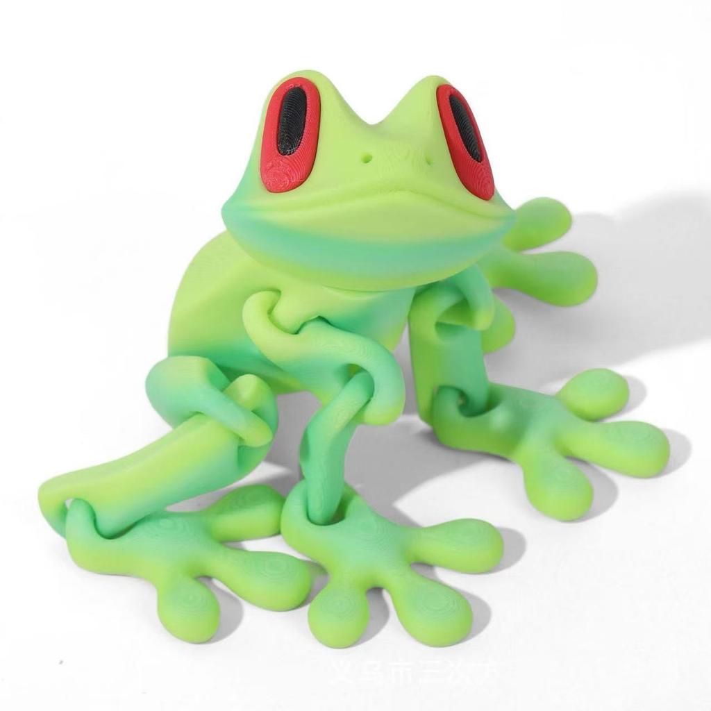 Stampa 3D Simulazione Rana di Fiume Articolata Rana Mobile Ornamenti Cucina Decorazione Casa Ufficio Animale Scrivania Giocattolo Magnete per Frigorifero