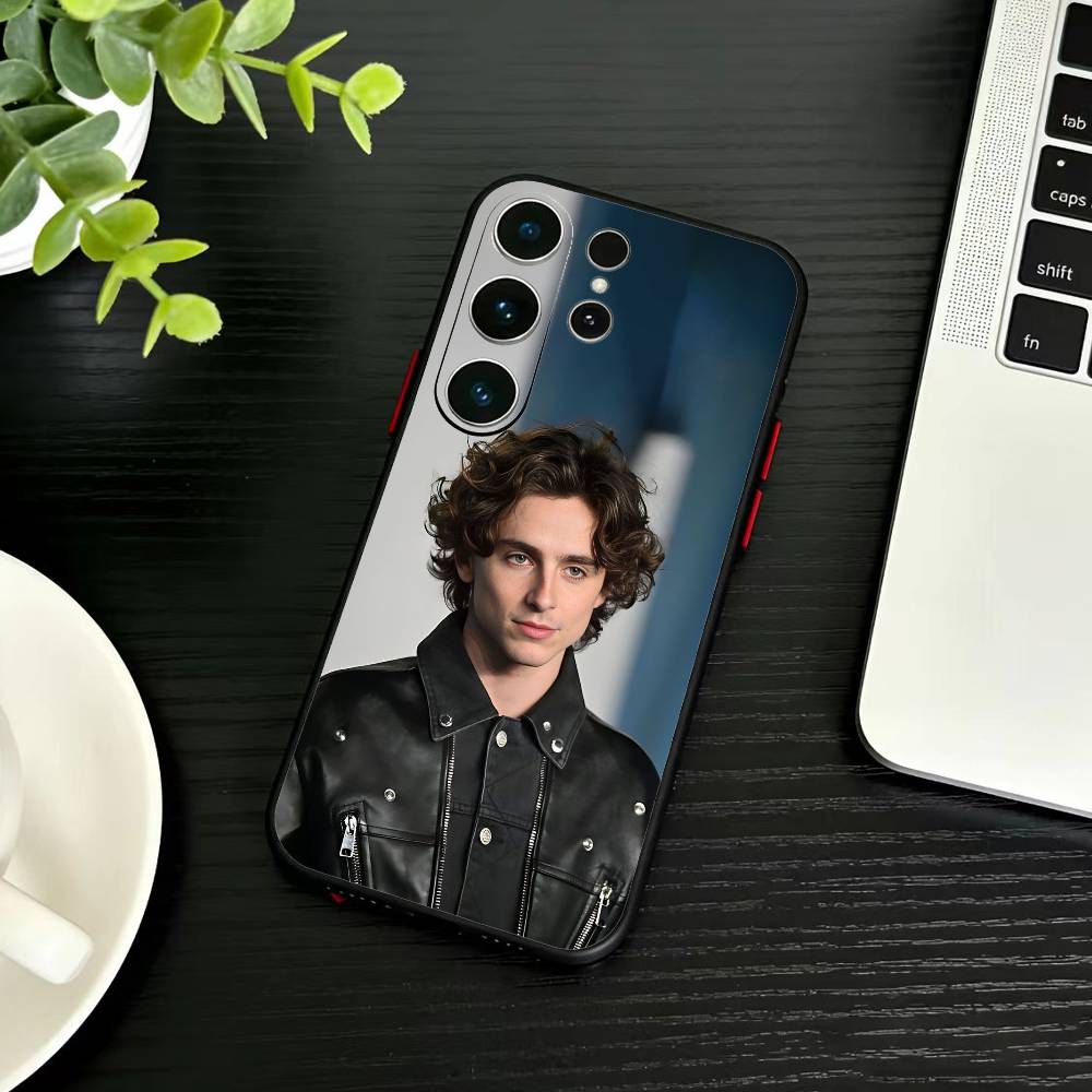 

T-Timothee Chalamet Phone Case For Samsung S26,S25,S24,S23,S22,S21,S20,Ultra,Plus,FE Black Soft Cover Samsung S21lite