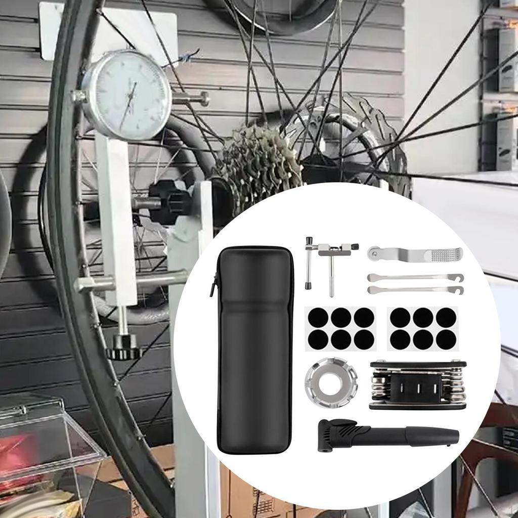 Bike Tire Repair Tool Kit Bicycle Accessories Comfortable, Grip 16 in 1 for Road Mountain Bikes