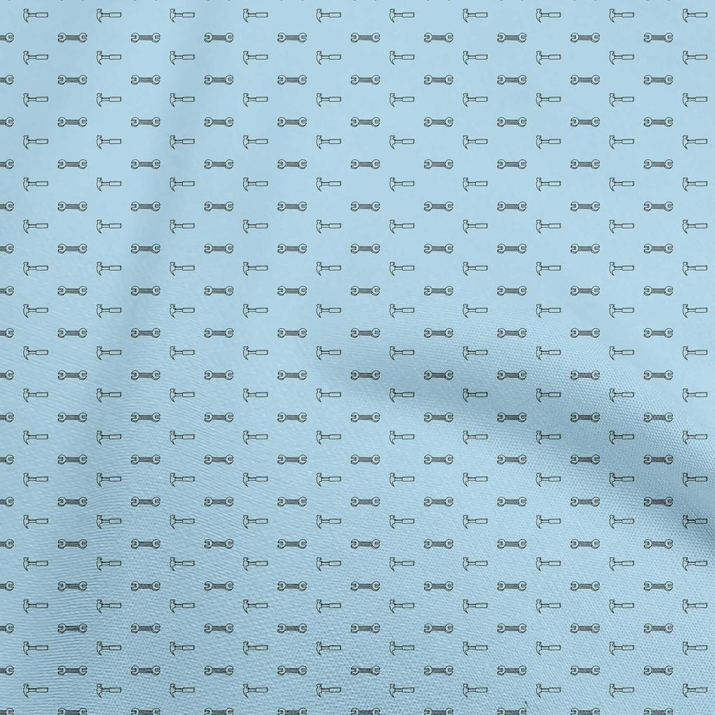 oneOone Cotton Flex Gray Fabric Retro Tools Sewing Fabric By The Yard Printed Diy Clothing Sewing Supplies 40 Inch