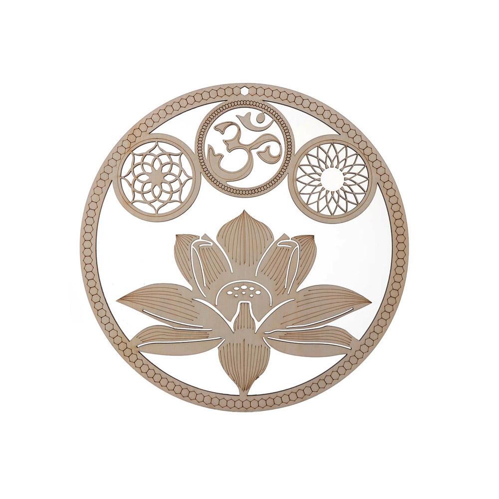 Wooden Wall Art Home Decor Flower Of Life Energy Mat Decorative Boards Crafts Slice Wood Base Coasters Sacred Geometry Ornament