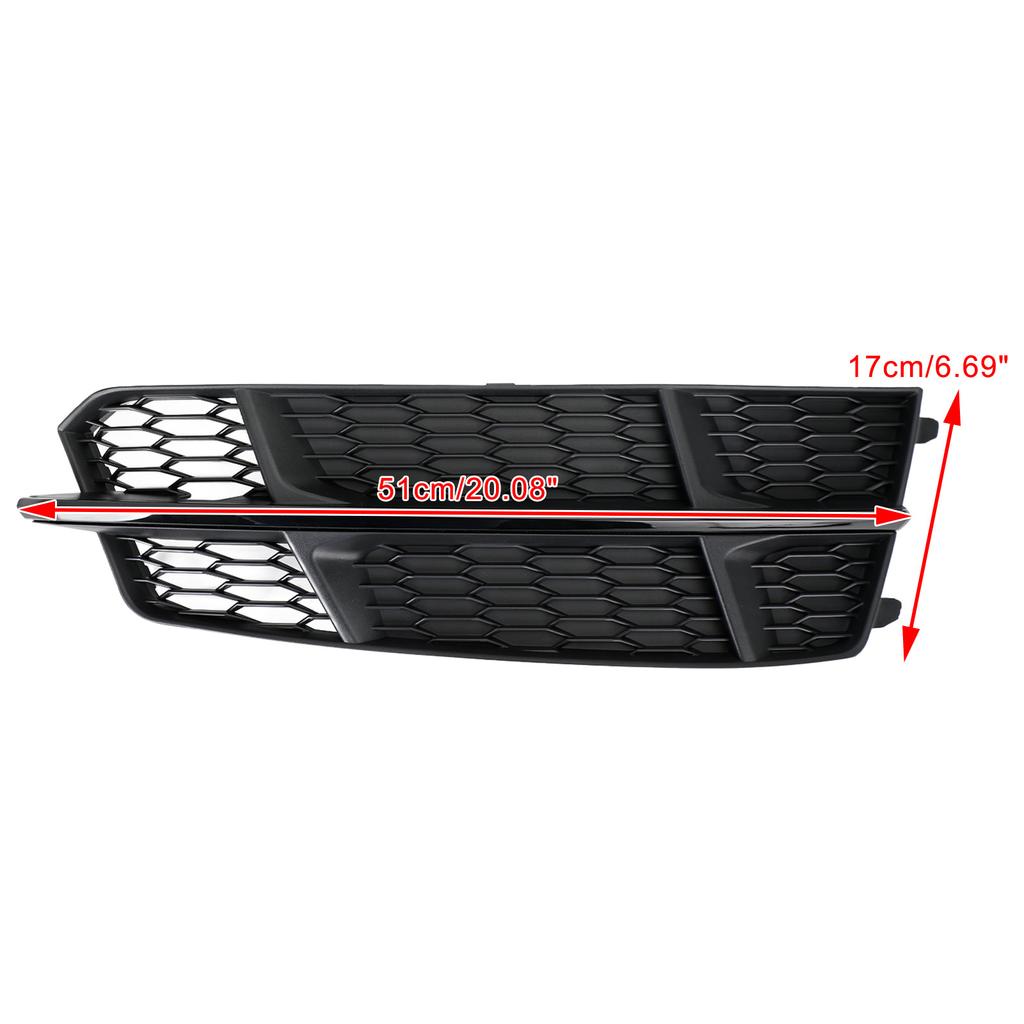 Front Bumper Lower Grille Grill 4G0807681AN 4G0807682AN Fit A6 C7 S-Line 2016-2018 Matt Black