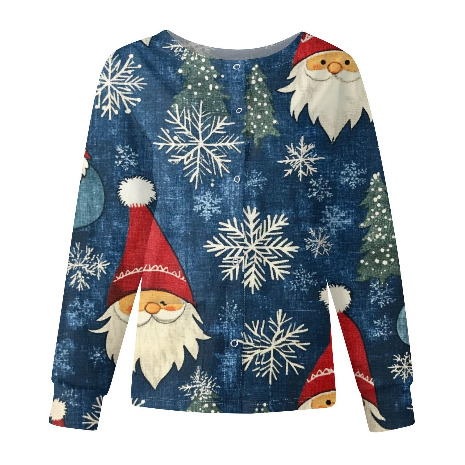 

Женские топы с длинными рукавами и карманами, рабочий воротник-стойка, однобортный защитный комбинезон, куртка, рождественский топ XXXXXL