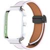 Leather Watch Band Replacement Band Lychee Texture Strap for Fit 3 Wristband Sweatproof Bracelet with Metal Frame