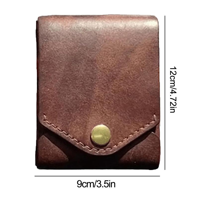 Multifunctional Compact Wallet,Handmade Leather Card Holder/Wallet,Small Slim Thin Compact Credit Card Wallet,Built-In Pen Slot