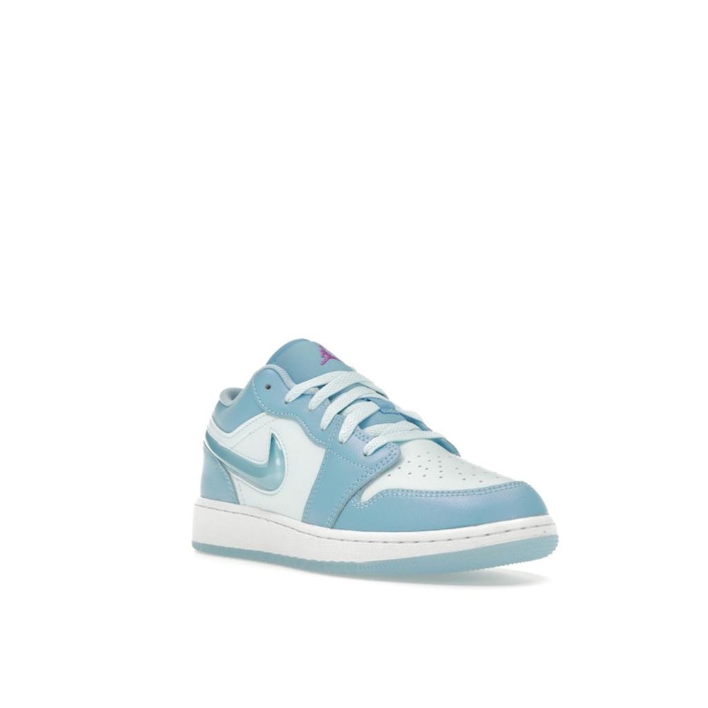 Air Jordan 1 Low SE GS Aquarius Blue Kids Sneakers Glacier-Blue Hyper-Violet FN7366-400