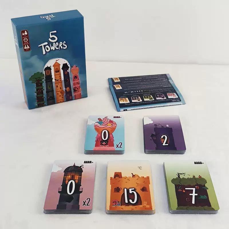 1 Sada Zábavná Strategická Párty Příležitostná Puzzle Hra 5 Věží Stolní Hry Pro 2-6 Hráčů Rychlá Karetní Hra