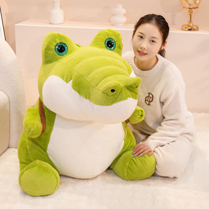Simulare păpușă crocodil verde jucărie de pluș păpușă crocodil mare păpușă de cârpă liniștitoare pentru copii cadou de ziua de naștere