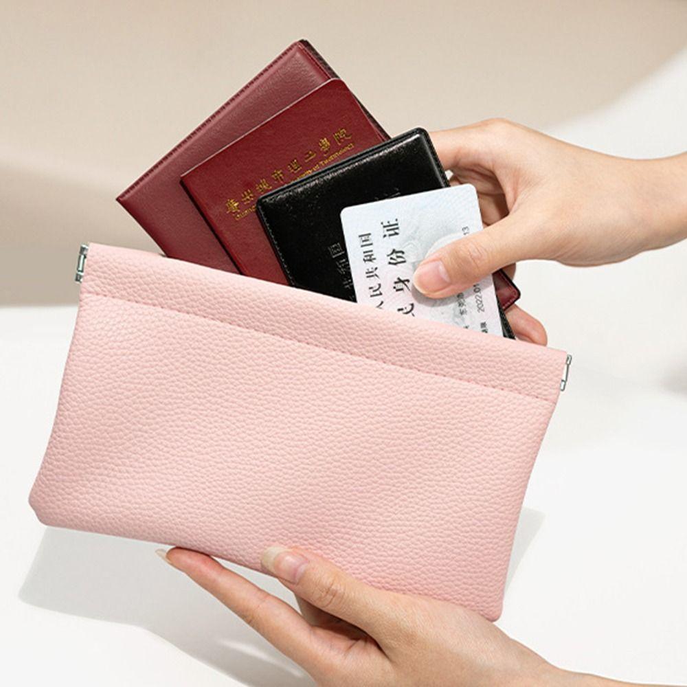 New Automatic Closure PU Leather Long Wallet Waterproof Large Capacity Coin Purse Cosmetic Bag Storage Organizer