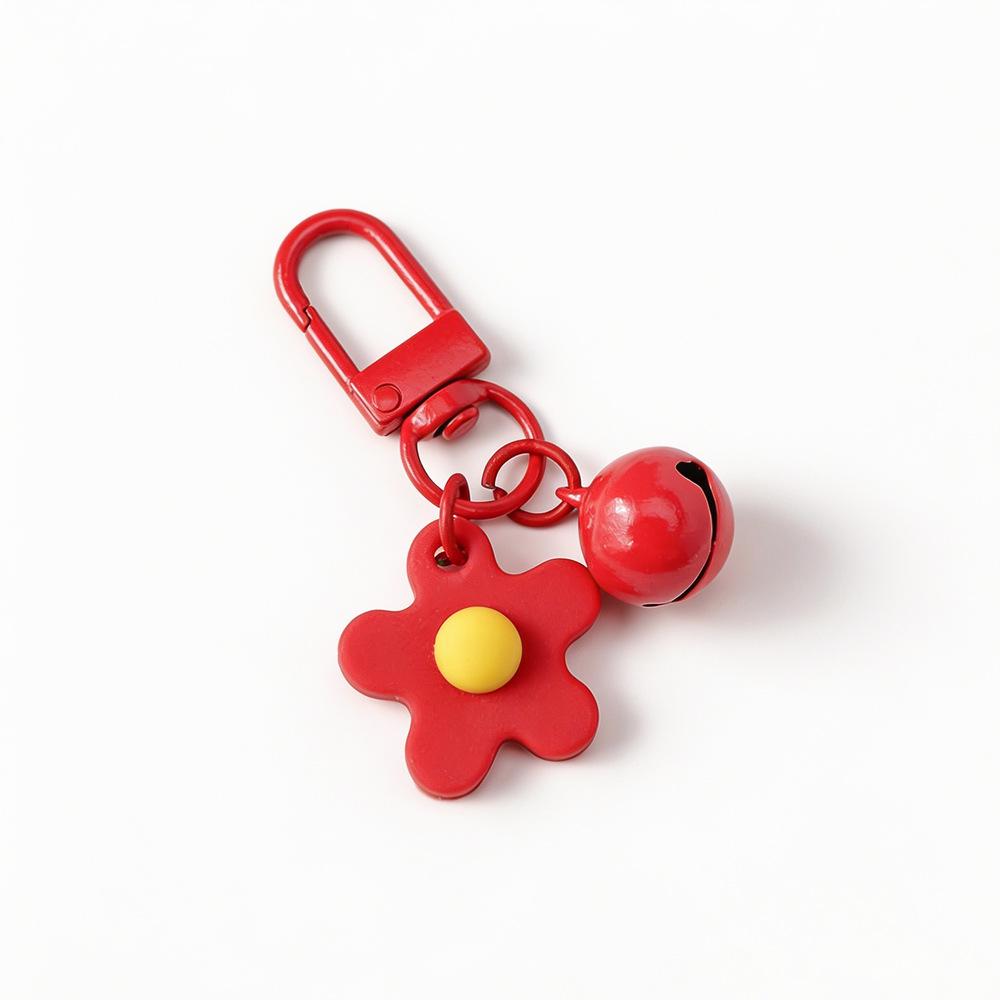 Colorful Enamel Flower Bell Keychain - Candy Color Keyring Jewelry DIY Pendant