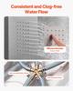 VEVOR Shower Panel Tower System with Rainfall Waterfall Shower Head, LED, 53 in Brushed Stainless Steel Shower Column, 5-Function Faucet