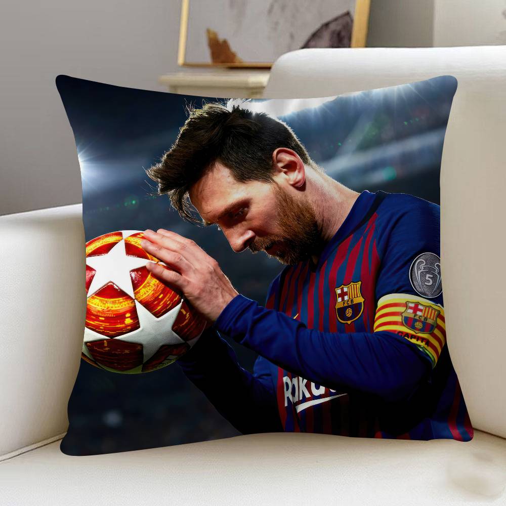 Football M-Messi Pillow Cover Sofa Cushion Cover Home Room Decoration Children Gift