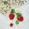 1pcCute Strawberry Car Hanging Ornament Handwoven Strawberry Red and Green Bell Bag Hanging Ornament Car Rearview Mirror Decorat