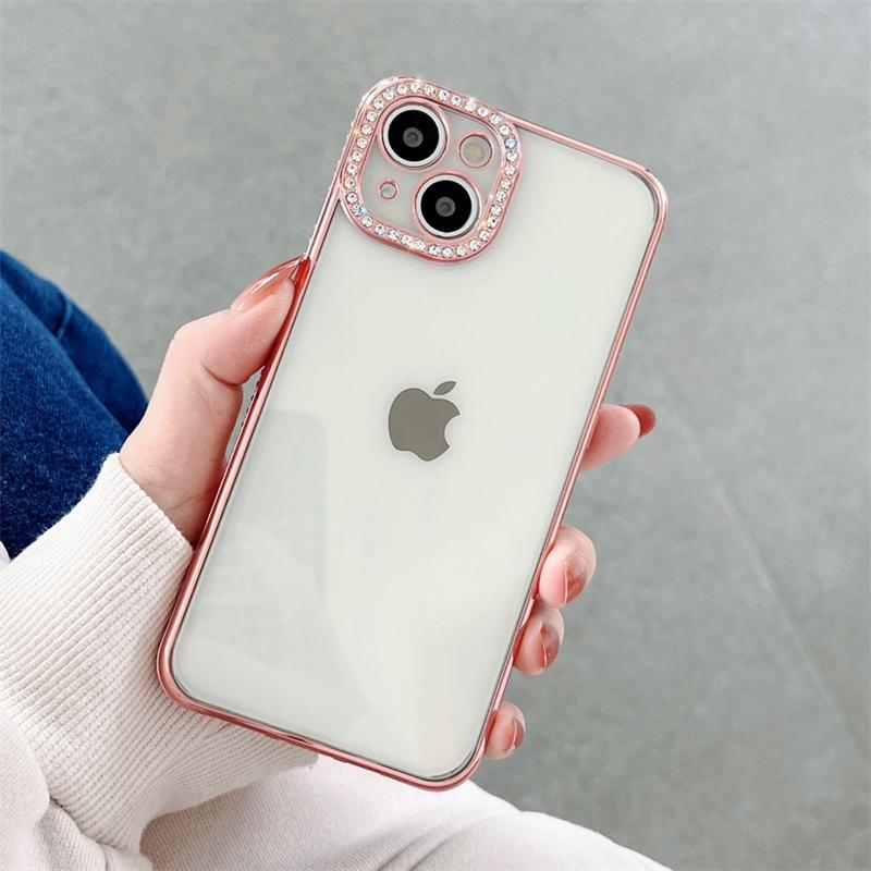 Luxury Diamond Bling Rhinestone Phone Case for iPhone 13 12 Pro Max Glitter Camera Protection Clear Cover for iPhone 13Pro 12Pro