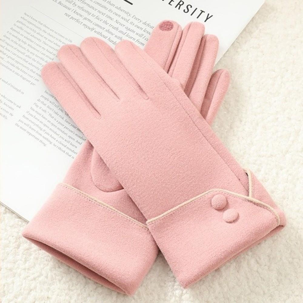 Full Finger  Gloves Thickened Winter Mittens Fashion Women Suede Gloves  Sports