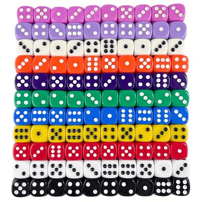 16mm Colored Dice 10pcs 6 Sided Rounded Corner Dice Entertainment Gambling Dice