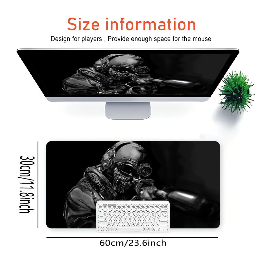 Cyberpunk Soldier Portrait Large Gaming Mouse Pad Nonslip Rubber Base Waterproof Desk Mat For Office Pc Laptop