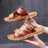 Sandale pentru bărbați Versiune coreeană de vară Moda antiderapante Respirabile Sandale și papuci cu dublă utilizare Pantofi de plajă pentru bărbați cu talpă groasă