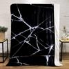 Broken Glass Pattern on Dark Background Flannel blanket for bedroom, living room, sofa, and nap