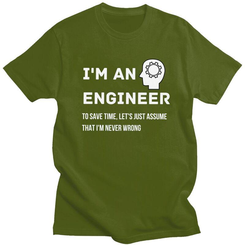 Custom Im An Engineer Tshirt for Men Short Sleeves T Shirt Fashion Tshirt Slim Fit 100 Cotton Tee Gift