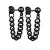 Unisex Stainless Steel Punk Stud Earrings for Men Women Black Geometry Star Cross Spike Skull Pendants Ear Jewelry Accessories
