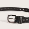 A Versatile Women's Belt with A Hollowed-out Texture and Edge Lines. It Is Recommended To Use A Basic Women's Belt and A Gun Black Belt
