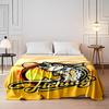 Fishing Graphic with Hook and Sunset Design Flannel Blanket for Bedroom, Living Room, Sofa, and Nap Sofas