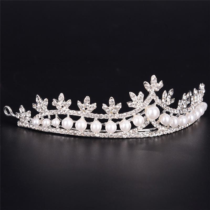 Tiara Hair Band Bridal Pearl Princess Prom Crown Headband Wedding