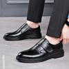 88 Men'S Shoes Velcro Leather Shoes Dress Casual Shoes Spring Low-Top Snake Pattern Foot Cover Cowhide Surface Single Shoes