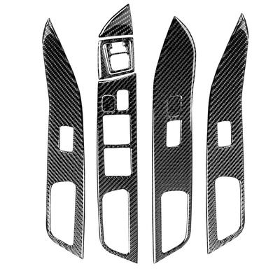 Carbon Fiber Look Window Lift Switch Panel Cover For 08-15 Mitsubishi Lancer EVO