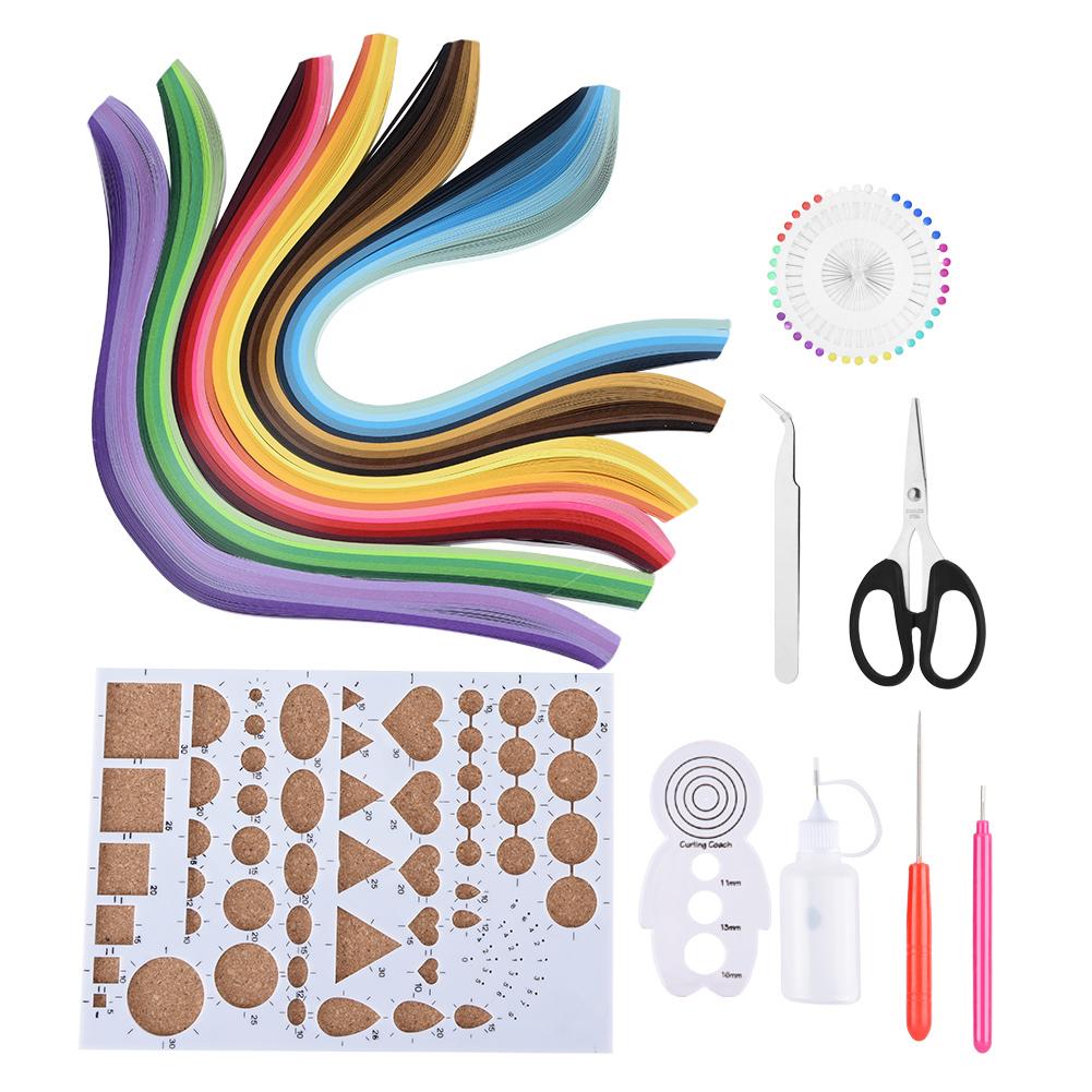 

14 Piece Paper Quilling Craft Kit with 6 Colors Quilling Strips Craft Tool for Quilling Creations