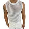 Léto Muži Pletená vesta bez rukávů s výstřihem do O Jednobarevný Slim Fit Vyhloubený Tenký pulovr Topy Streetwear