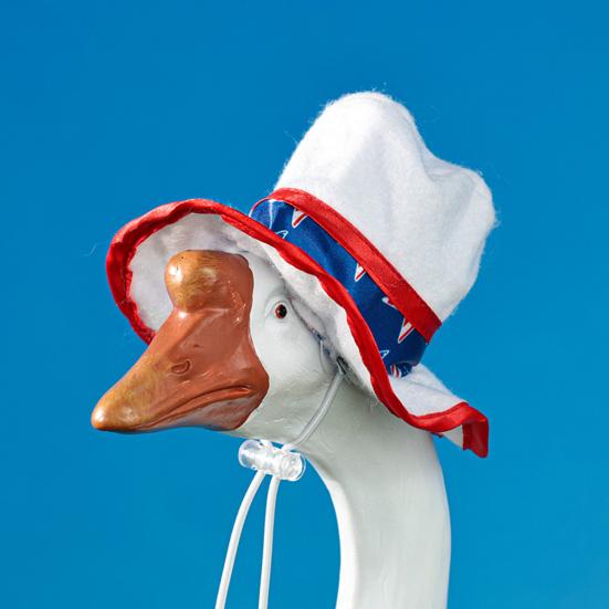 4th of July Porch Goose Outfit Independence Day Red White Blue Patriotic Goose Costume for 20"/27" Goose Statue