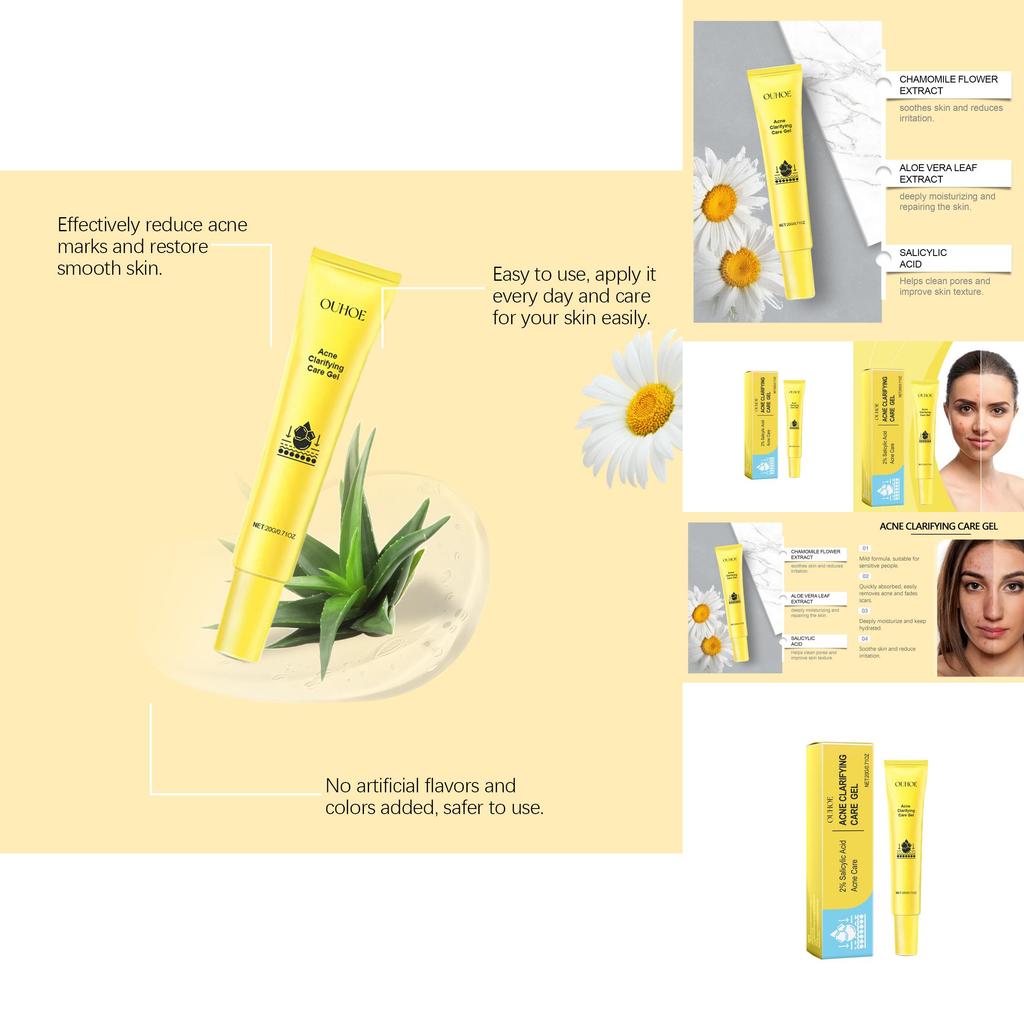Ouhoe Acne Gel For Deep Cleansing And Brightening Skin With Pore Minimizing Formula 20g