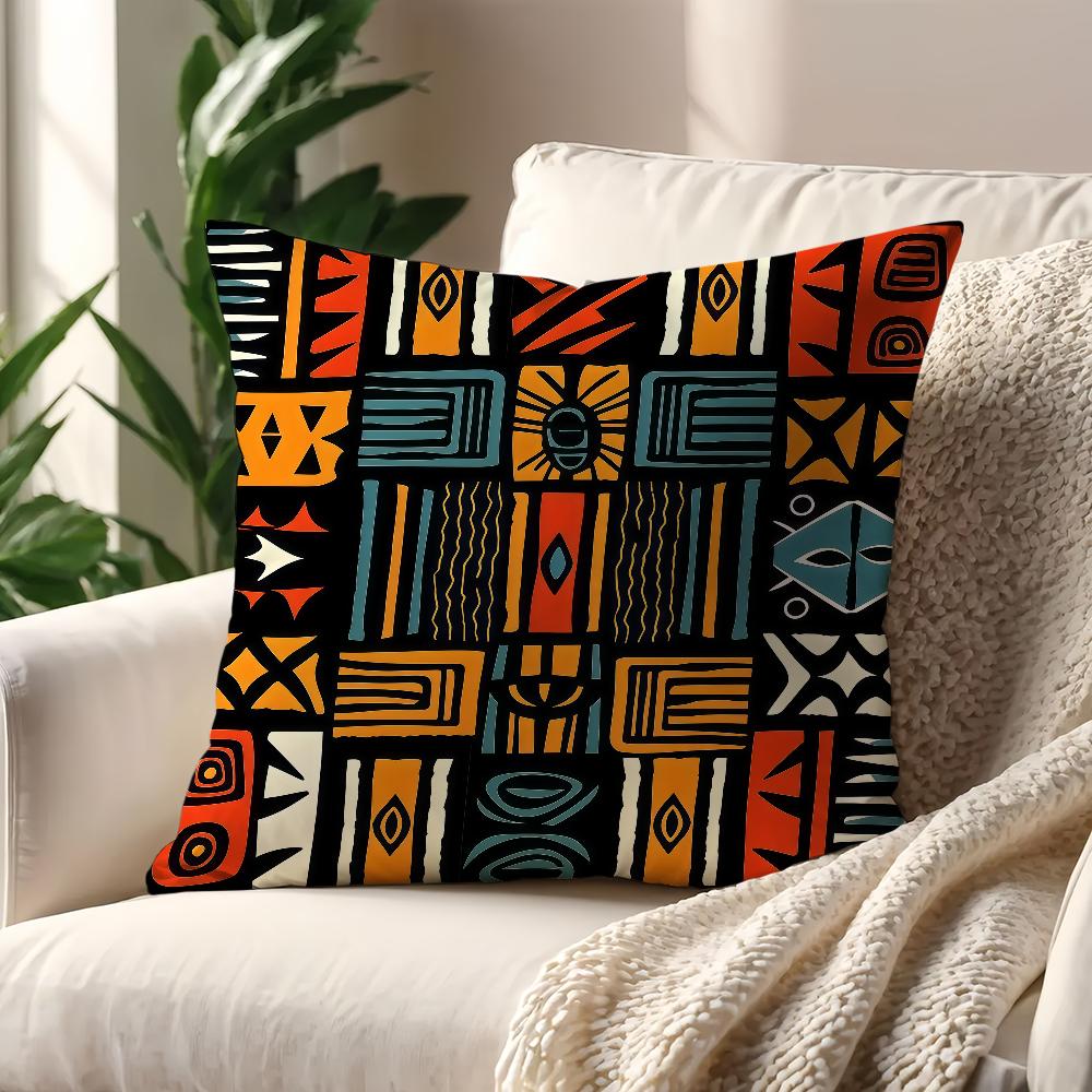 Tropical Ethnic Geometric Cushion Cover Best Home Office Coffee Pillow Sofa Printing Decoration Room Shop Car Nordic Simplicity