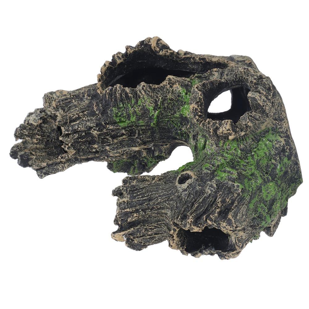 Textured Surface Aquarium Tree Stump Decor Resin Aquarium Hideout  Shrimp Habitat