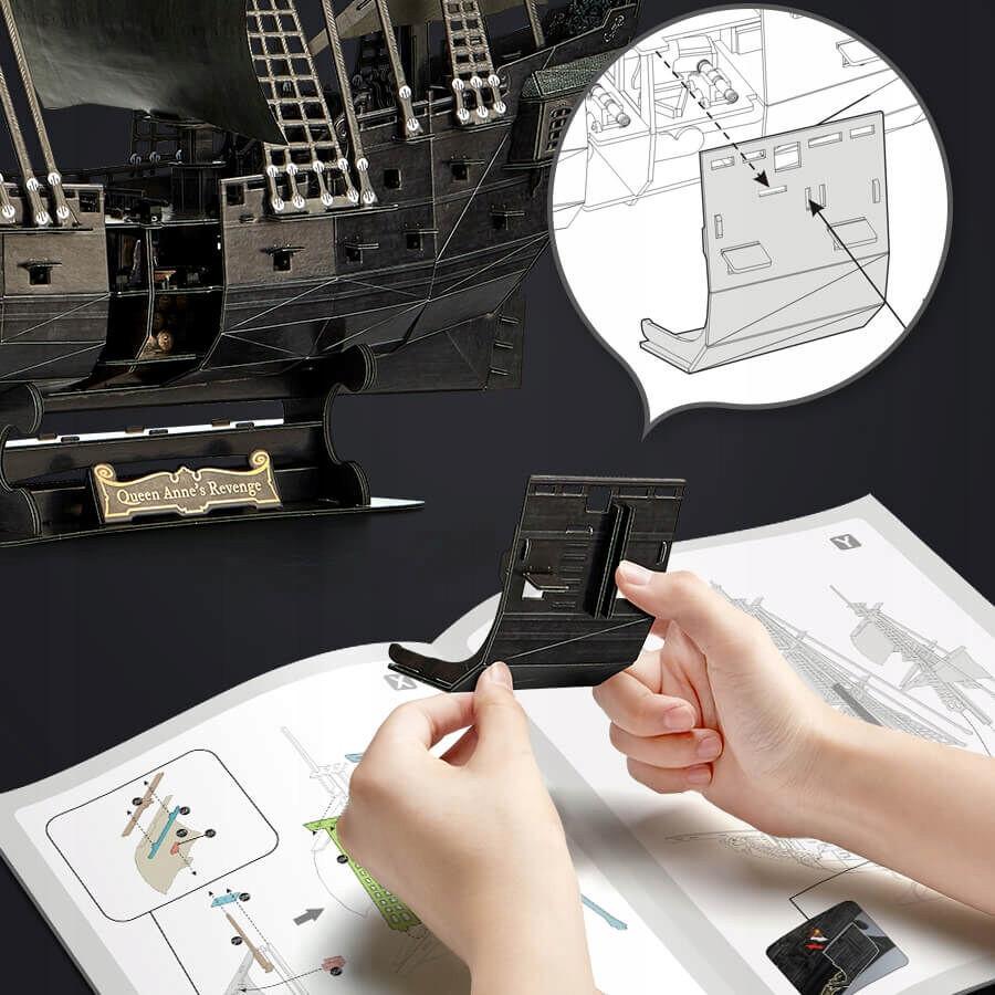 Cubic fun puzzle 3d zemsta królowej anny 293 elementy wersja led l522h