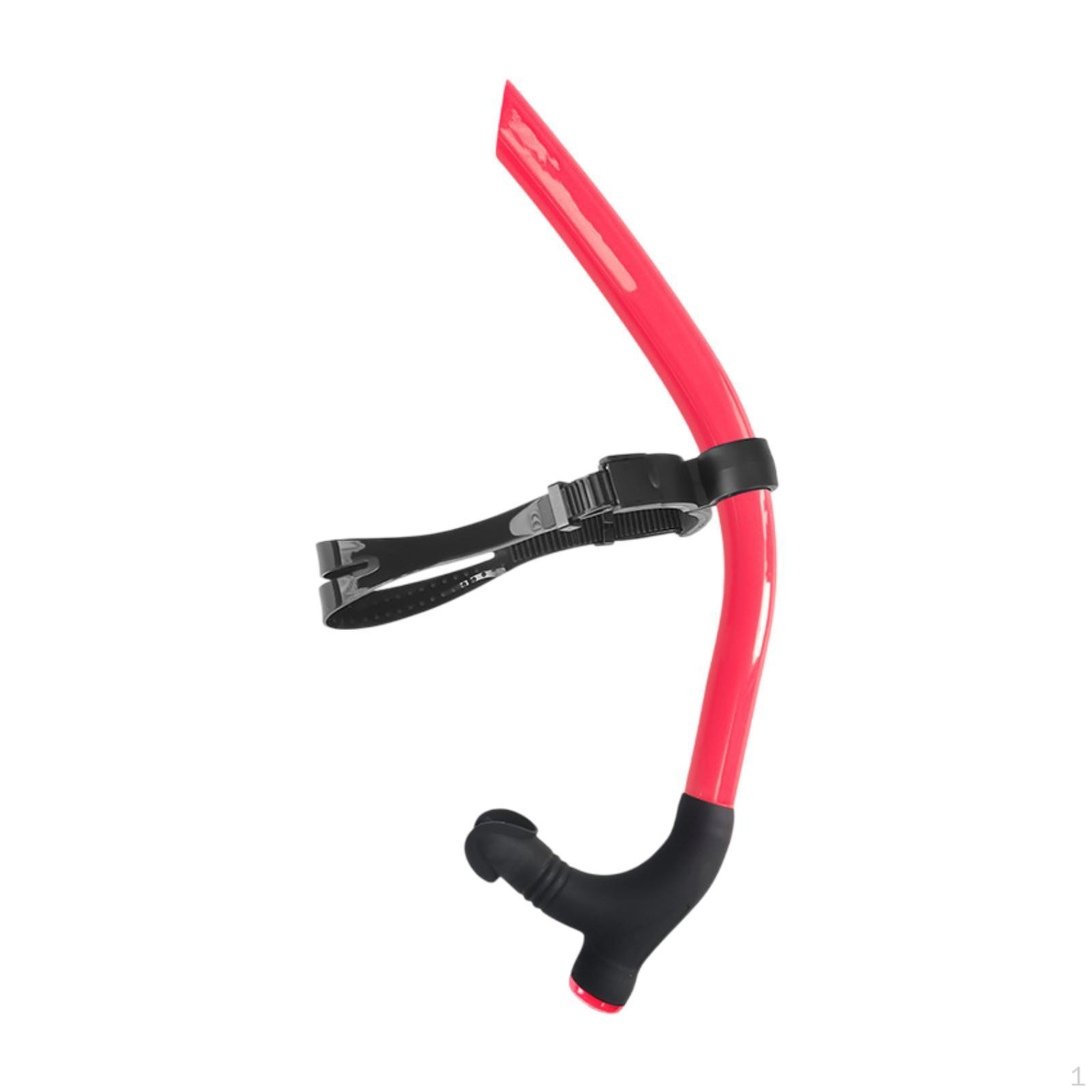 

Регулируемая трубка для взрослых с передним центральным креплением и загубником из пищевого силикона красный