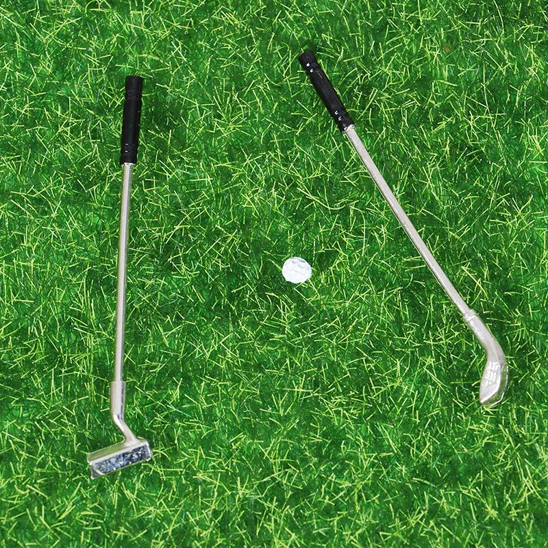 5Pcs 1:12 Dollhouse Miniature Furniture Metal Golf Clubs Set Pretend Play Toys