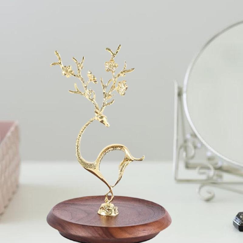 Elegant Deer Desktop Jewelry Organizer Decorative Multi Layer Storage Rack for Necklaces Earrings Bracelets and Rings