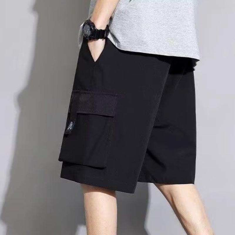 Fashion Men's Drawstring Waist Cargo Short  Multi Flap Pocket Loose Trendy Work Pants Outdoors Shorts