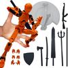 3D Printed Enlarge Body Size 8.1-inch Action Figure Dummy20, Full Body Mechanical Movable Toy, Multiple Accessories, Desk Decoration (Bracket, 3